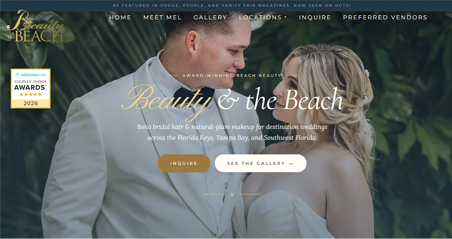 Beauty and the Beach — wedding website designed by Creedable